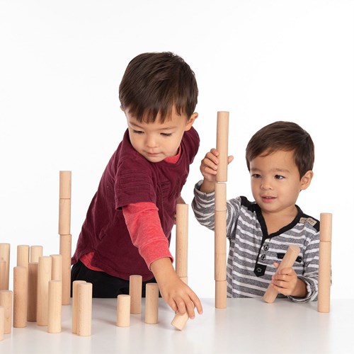TickiT wooden building toy architect columns natural beechwood-2