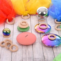 TickiT wooden rings educational toy 56 mm - set of 10-3