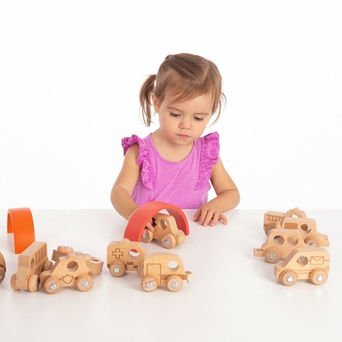TickiT wooden vehicles set - natural toy - 12 pieces-2