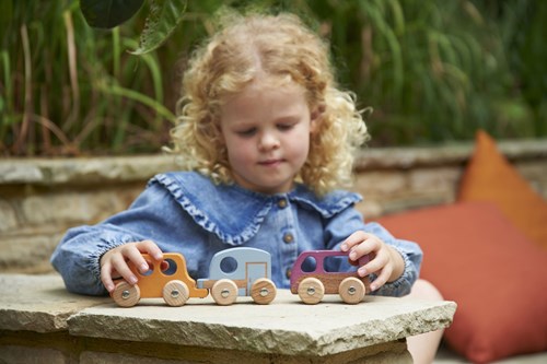 TickiT wooden toy vehicles rainbow - adventure vehicles set-2