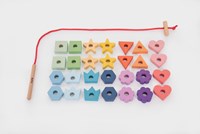 TickiT wooden lacing toy - Rainbow threading shapes - 28 pieces-2