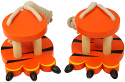 BigJigs wooden stilts - tiger design for kids