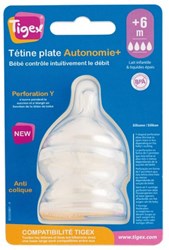 Tigex baby bottle teats silicone Air Control 6 months+ 2 pieces