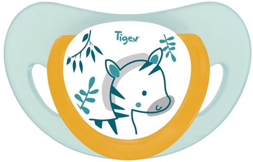 Tigex baby pacifier silicone zebra 18-36 months day and night-2