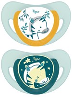 Tigex baby pacifier silicone zebra 18-36 months day and night
