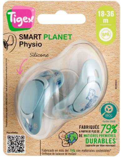 Tigex pacifiers silicone Smart Planet 18-36M blue set of 2-2