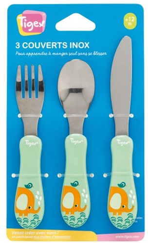 Tigex stainless steel cutlery set for kids - colourful and ergonomic-2