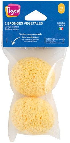 Tigex baby bath sponge care natural 2 pieces sensitive skin-2