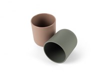 Dantoy baby cup set BIOplastic mocha olive green 2-piece sustainable