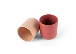 Dantoy cup set baby tableware biobased sand red 2-piece