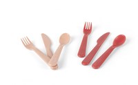 Dantoy cutlery set toy TINY Dinnertime sand red 6-piece sustainable