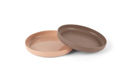 Dantoy baby plate set bioplastic sand mocha 2-piece sustainable