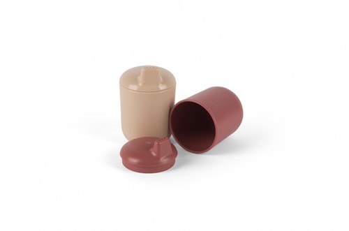 Dantoy baby cups dinnerware sand red 4-piece biobased