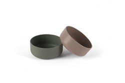 Dantoy baby bowl set BIOplastic mocha olive green 2-piece eco-friendly