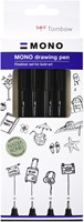 Tombow Tombow Mono Fineliner Set 4 stuks Bold