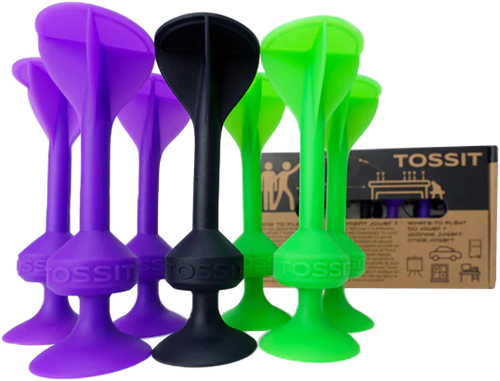 TOSSIT dart game Starter Pack purple-green - silicone darts for indoor and outdoor