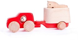 Bajo wooden toy car with horse - imaginative children's toy