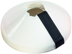 Precision training cones set of 10 white - sports accessories - 20 cm