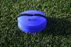 Precision flat training cones set of 40 blue sports markers