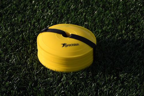 Precision flat training cones yellow set of 40 - sports markers