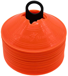 Precision training marker cones set - orange - 50 pieces - sports markers