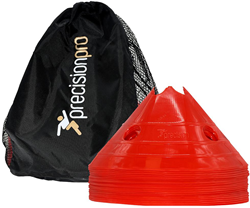 Precision giant training cones red - set of 20 sports markers for play