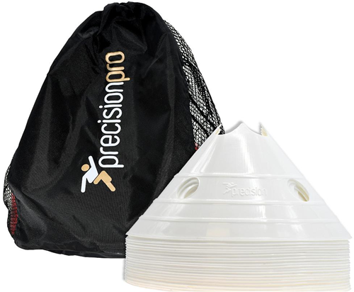 Precision training cones large white - set of 20 - sports