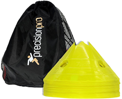 Precision training cones - Yellow sports marker cones set of 20