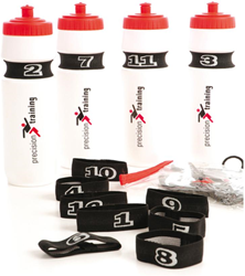 Precision elastic bottle numbers - set of 17 black-white bands
