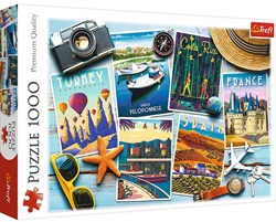 Trefl jigsaw puzzle 1000 pieces holiday postcards puzzle adults