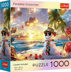 Trefl jigsaw puzzle 1000 pieces Paradise Snowman winter scene