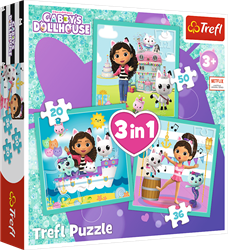 Trefl 3 Puzzles - Gabby's activities - 20 pieces