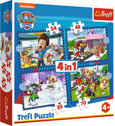 Trefl puzzle PAW Patrol 4in1 - Doggy things cardboard toy
