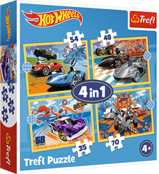 Trefl puzzle Hot Wheels vehicles - 4in1 cardboard toy