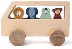 Trixie wooden animal bus - FSC wooden toy bus with animals - educational