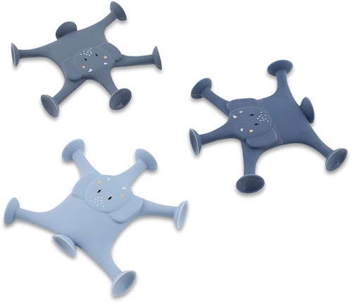 Trixie animal bath toy Mrs. Elephant family blue silicone suction cups-2