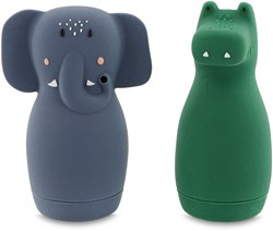 Trixie bath toy silicone squirting animals Mrs. Elephant & Mr. Crocodile