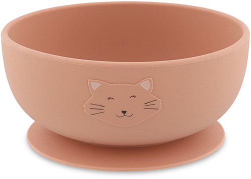 Trixie silicone children's tableware bowl with suction Mrs. Cat pink baby