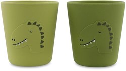 Trixie silicone cup 2-pack Mr. Dino - durable kids cups green