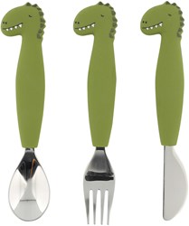 Trixie silicone children's tableware dining set 3-piece Mr. Dino multi color