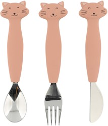 Trixie silicone children's dinnerware 3-piece set Mrs. Cat - colorful tableware