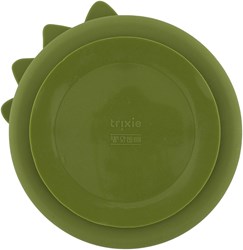 Trixie silicone kids plate with compartments and suction cup - Mr. Dino - green
