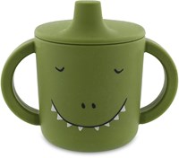 Trixie silicone sippy cup green Mr. Dino - leak-proof baby drinking cup