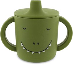 Trixie silicone sippy cup green Mr. Dino - leak-proof baby drinking cup