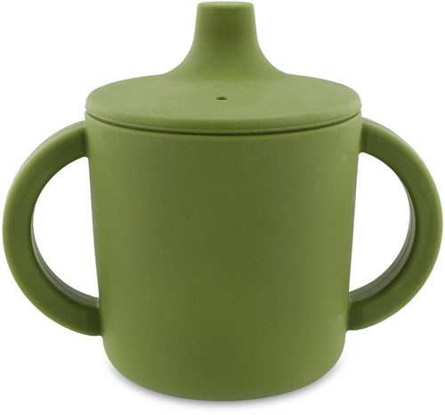 Trixie silicone sippy cup green Mr. Dino - leak-proof baby drinking cup-2