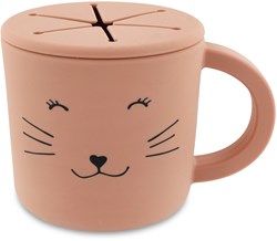 Trixie silicone snack cup Mrs. Cat - pink snack cup for babies