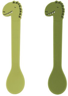 Trixie silicone kids spoon 2-pack Mr. Dino - colorful and safe