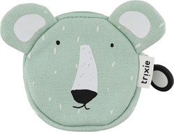 Trixie wallet - kids coin purse Mr. Polar Bear green cotton