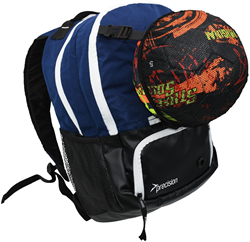 Precision backpack sports bag with ball holder - 44 litres - navy/white - football