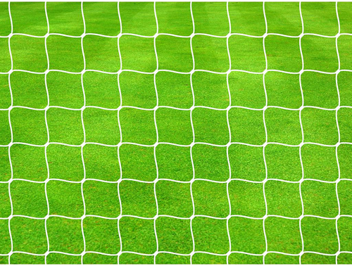 Precision football goal net 4mm braided white 21x7 pair durable